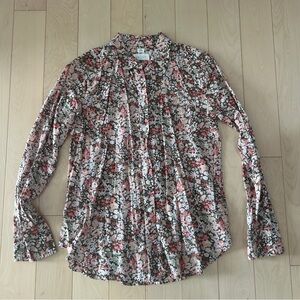LOFT Pink Floral Button Down Shirt